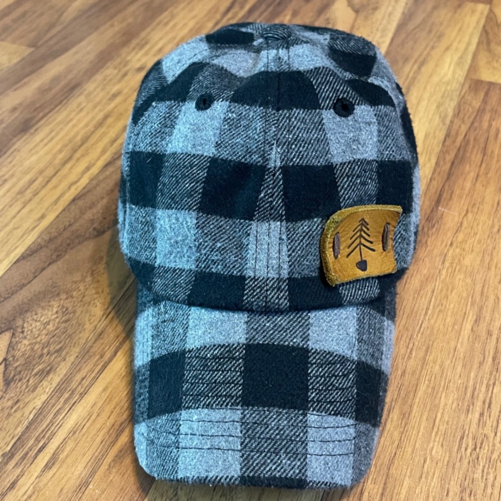 KBETHOS Buffalo Plaid Baseball Hat Mens OSFM Grey Black Pine Tree Patch Dad Cap